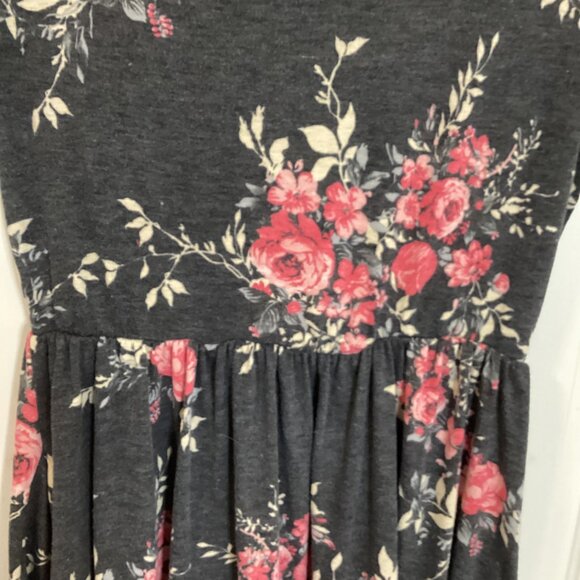 12 pm by Mon Ami Women's Maxi Long Gray Floral Dress Stretchy Cottage Core - Picture 6 of 10